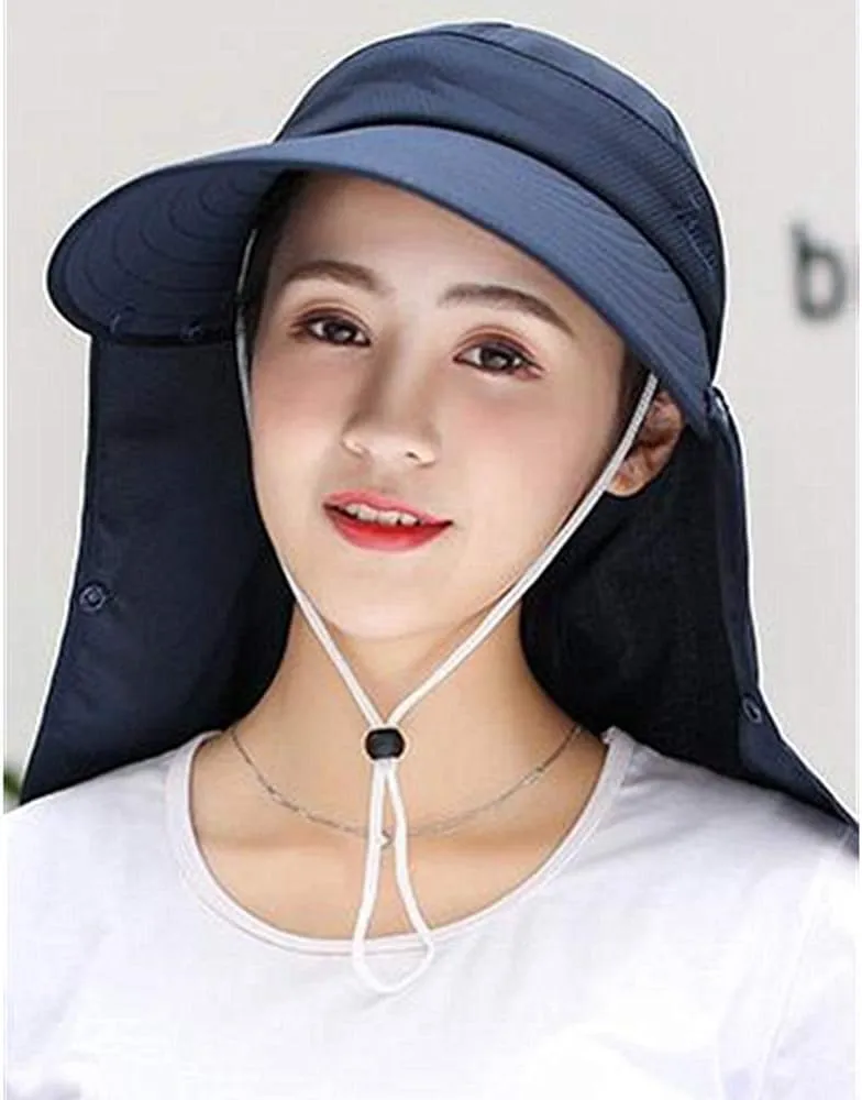 Outdoor UPF 50  UV Sun Protection Waterproof Breathable Face Neck Flap Cover Folding Sun Hat for Men/Women