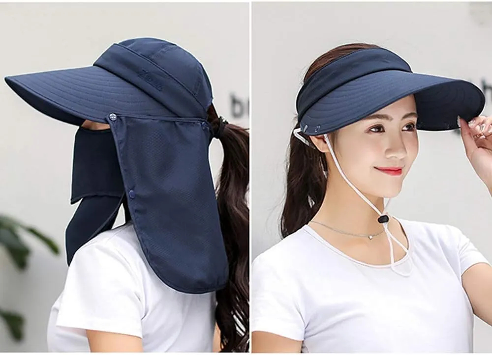 Outdoor UPF 50  UV Sun Protection Waterproof Breathable Face Neck Flap Cover Folding Sun Hat for Men/Women
