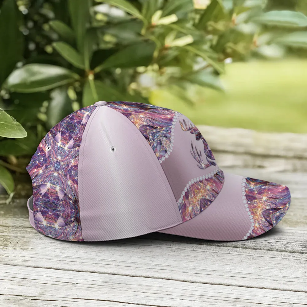 Purple Metallic Style Deer Hunting Baseball Cap