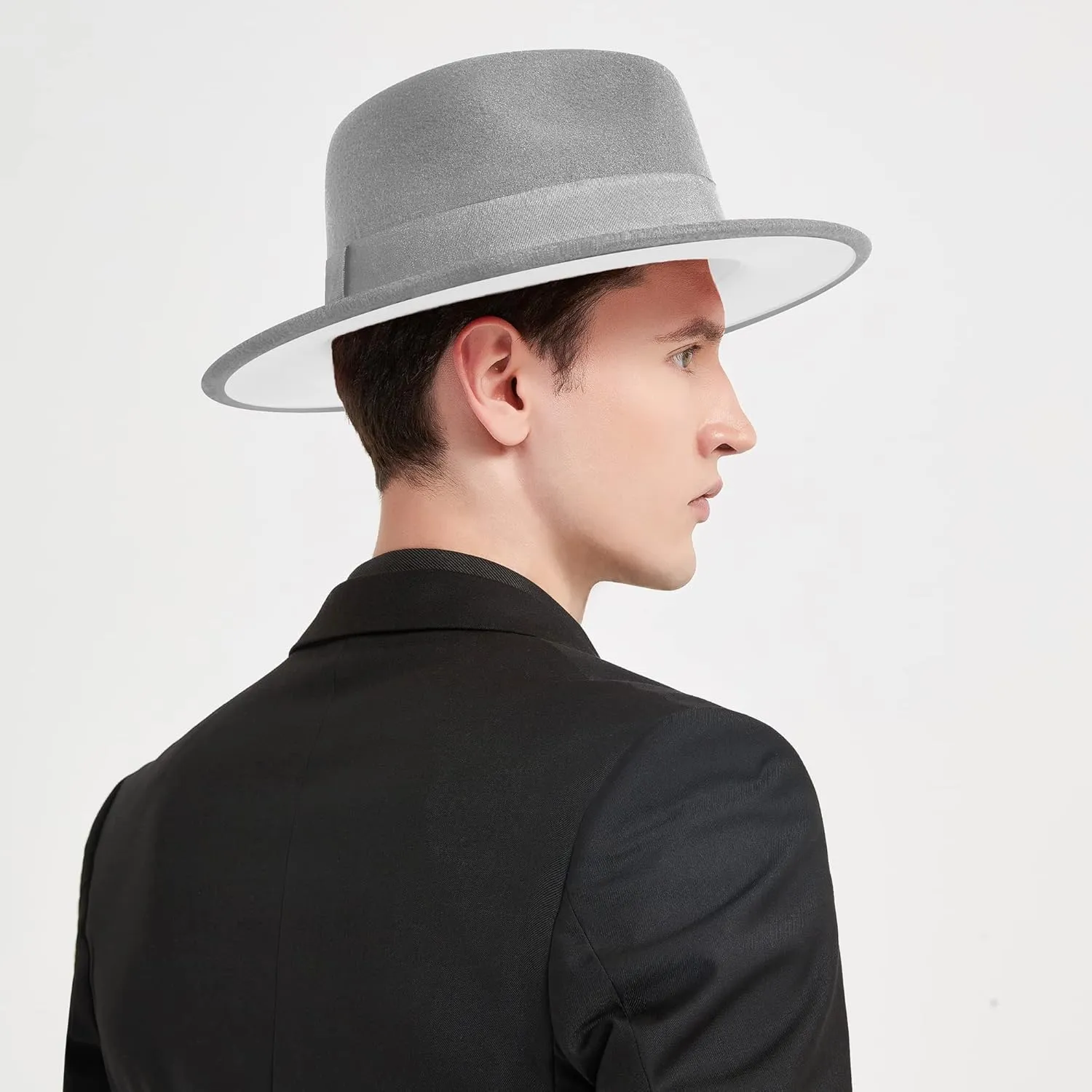 SAJUZEN Womens & Mens Fedora Hats, Wide Brim Fedora Hats for Women Men