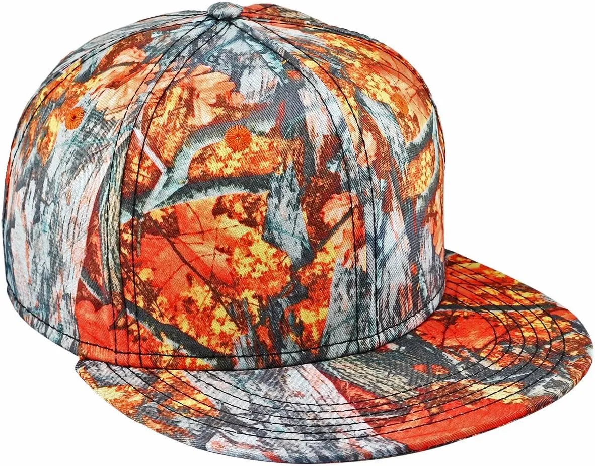 squaregarden Snapback Hats for Men Women, Hip Hop Flat Brim Baseball Cap Adjustable Trucker Hat