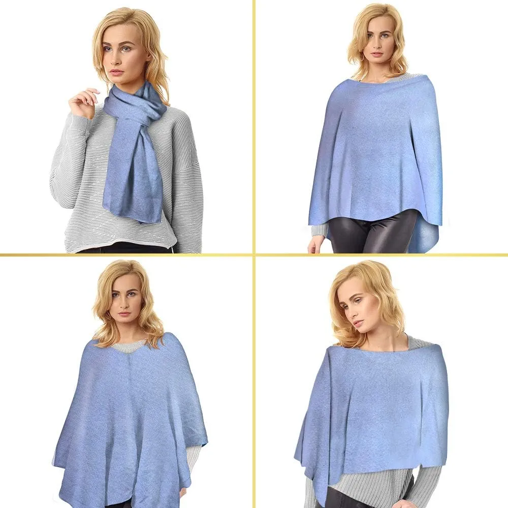 Velanio Cashmere Cashmere Knitted Poncho 100% Mongolian Cashmere Dress Topper for Women Wrap [Gift Box]