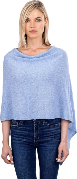 Velanio Cashmere Cashmere Knitted Poncho 100% Mongolian Cashmere Dress Topper for Women Wrap [Gift Box]
