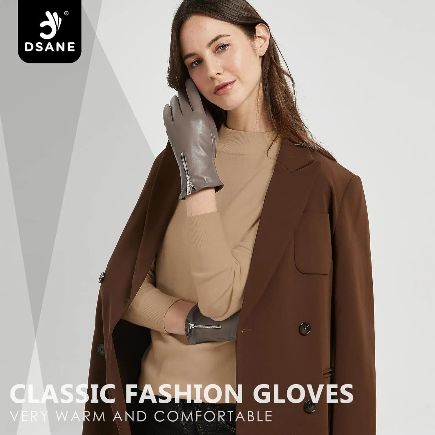 Winter Leather Gloves for Women, Touchscreen Texting Warm Driving Gloves