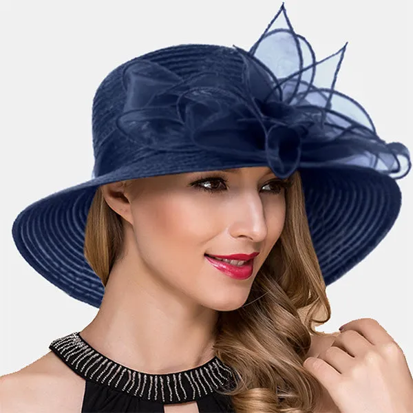Women Church Dress Wide Brim Hat S052