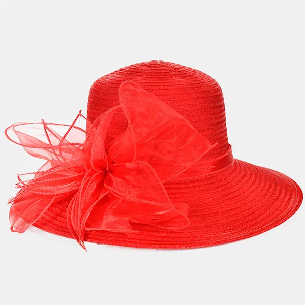Women Church Dress Wide Brim Hat S052