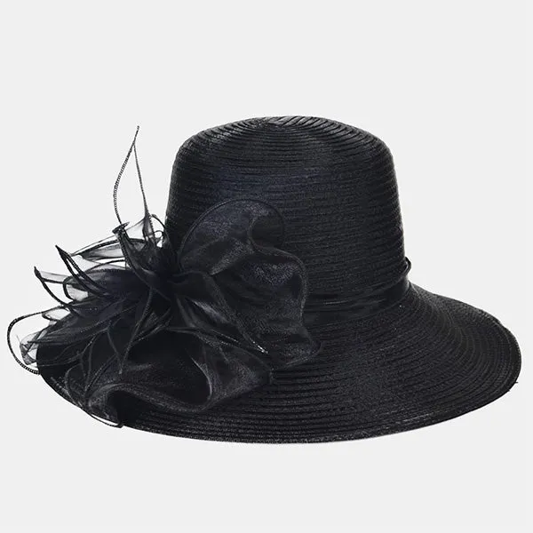 Women Church Dress Wide Brim Hat S052