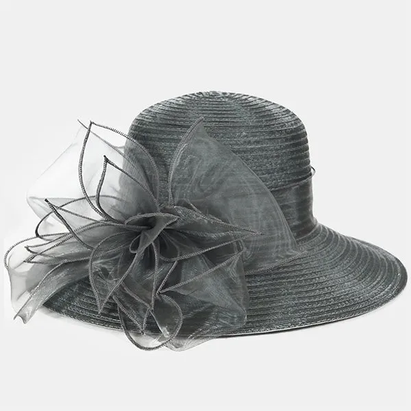 Women Church Dress Wide Brim Hat S052