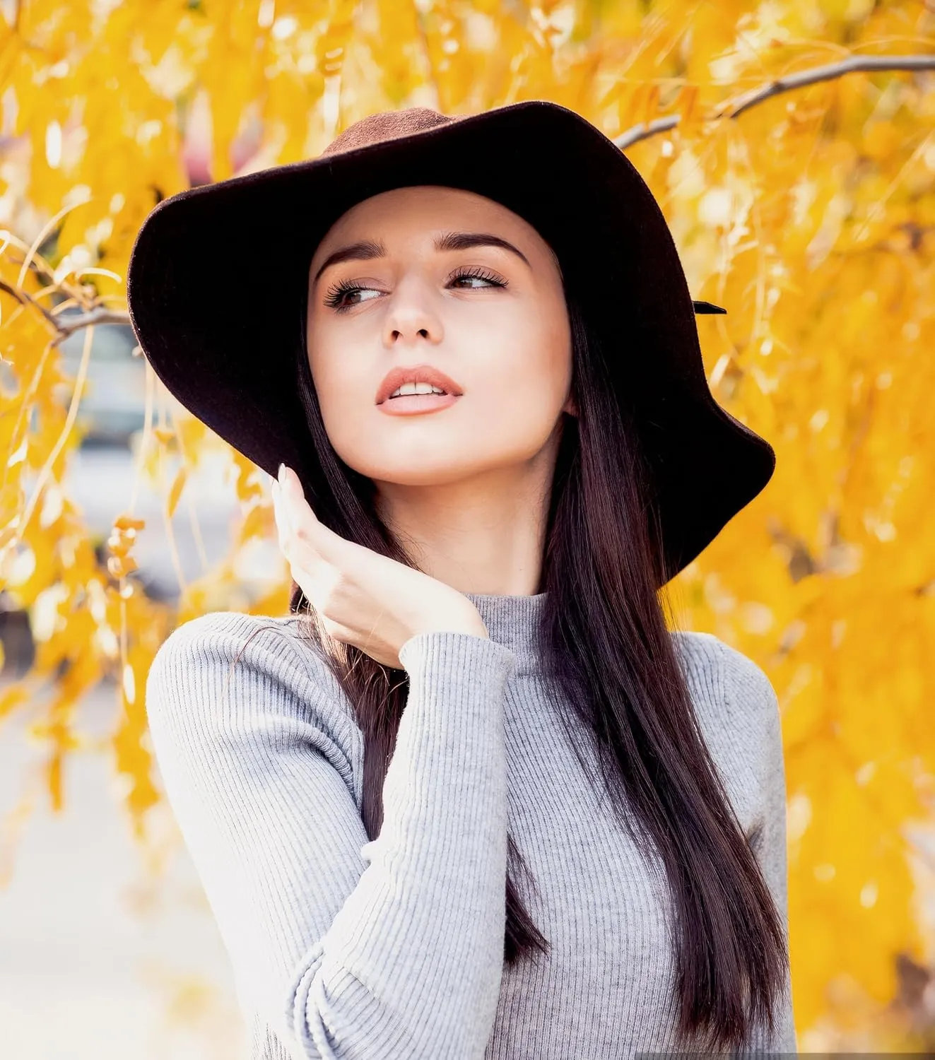 Women's 100% Wool Foldable Wide Brim Retro Fedora Floppy Felt Bowler Hat